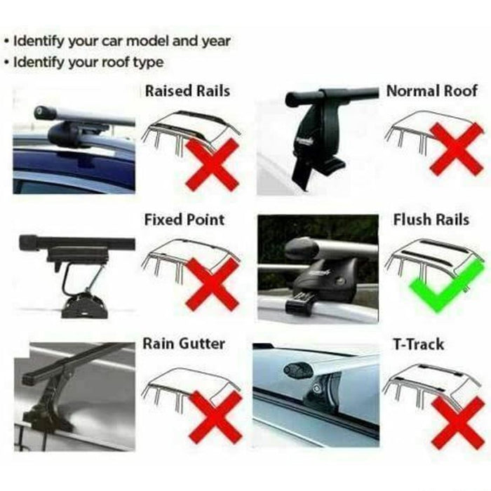 Roof Bars Rack Aluminium Black fits Volkswagen Taigo 2022- For Raised Rails - Summit - My Roof Bars