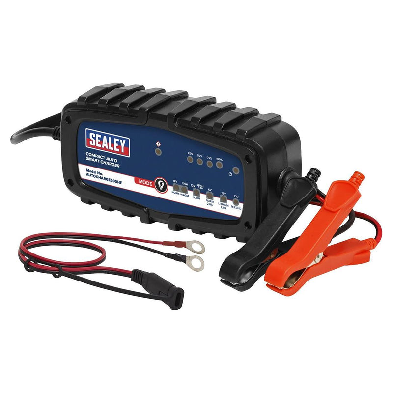 Sealey Compact Auto Smart Charger & Maintainer 2A 6/12V AUTOCHARGE200HF - Sealey - My Roof Bars