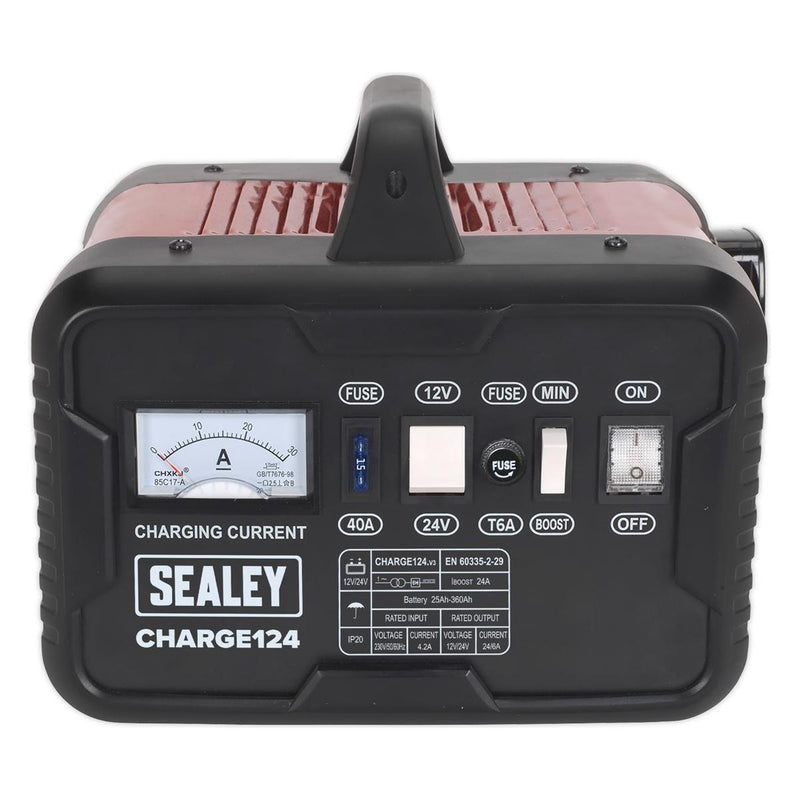 Sealey Battery Charger 28Amp 12/24V 230V CHARGE124 - Sealey - My Roof Bars