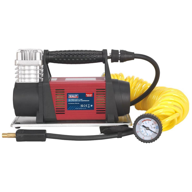Sealey Tyre Inflator/Mini Air Compressor 12V Heavy-Duty MAC06 - Sealey - My Roof Bars