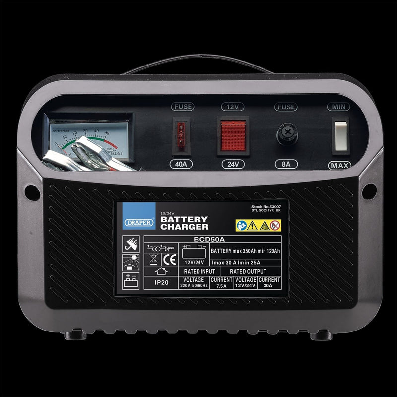 Draper 12/24V 120-350A Battery Charger 53007 - Draper - My Roof Bars