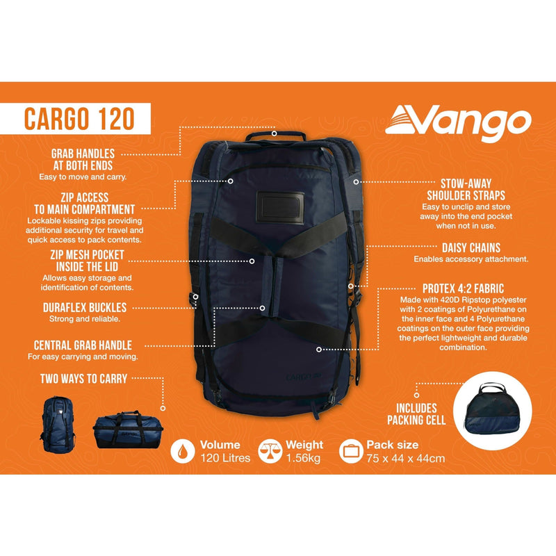 Vango Cargo 120 Rucksack Moonlit Ocean (Blue)