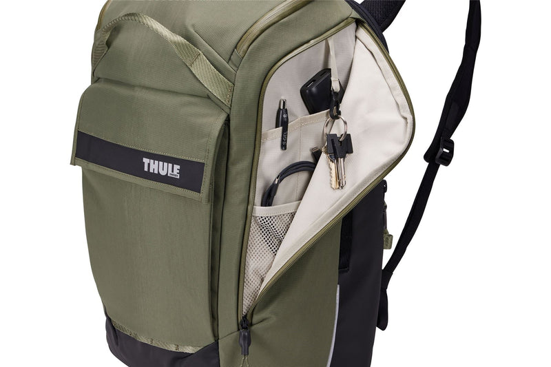 Thule Paramount hybrid bike pannier and backpack 26L green