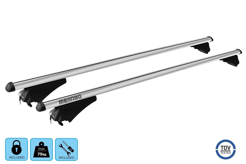 Menabo Tiger Silver Roof Bars fits Volvo XC40 2018-2024 SUV 5D w Flush Rails - Menabo - My Roof Bars
