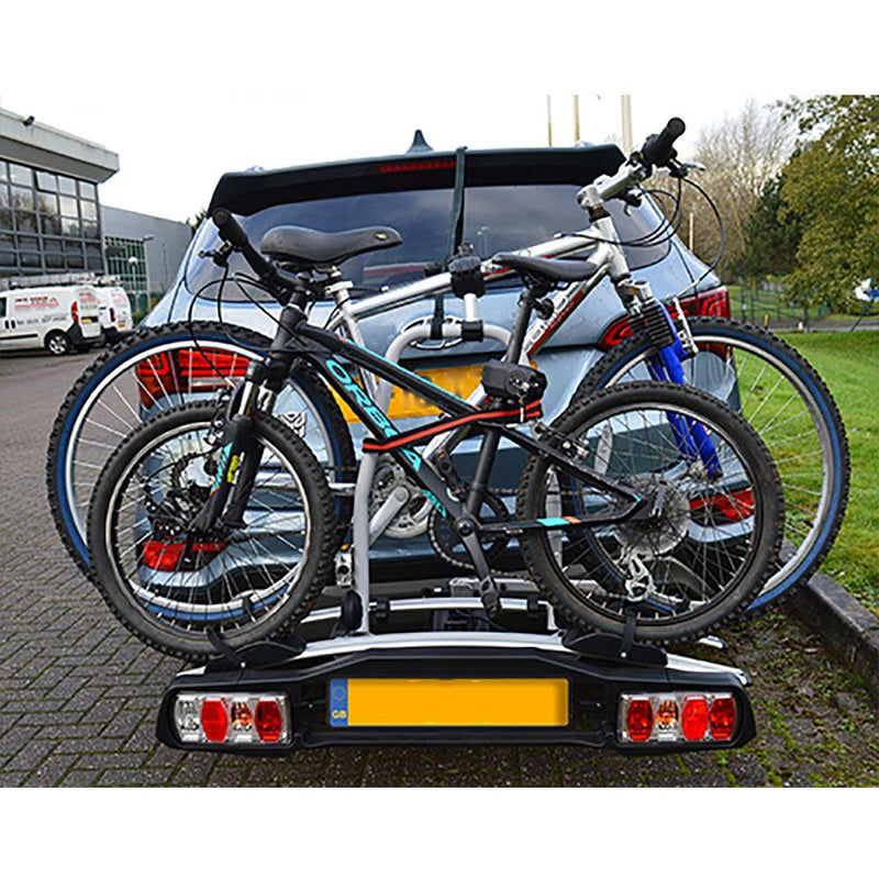 Maypole Towball Mounted Car Rear Tow Bar Cycle Holder 2 Bike Carriers w Electrics