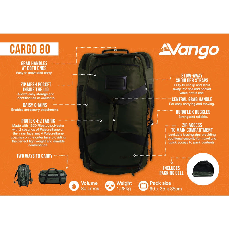 Vango Cargo 80 Rucksack Vintage Green