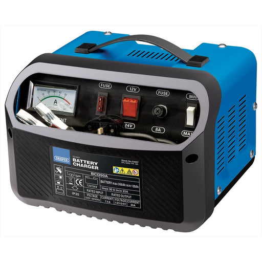 Draper 12/24V 120-350A Battery Charger 53007 - Draper - My Roof Bars