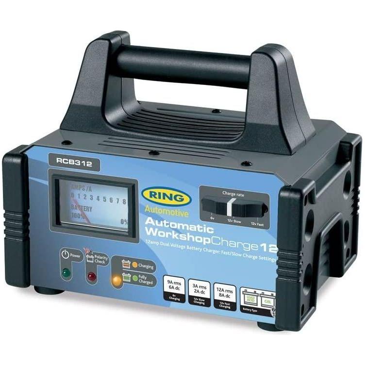 Ring RCB312 Workshop Dual 6v 12v 12Amp 3000cc Car Automatic Fast Battery Charger - Ring Automotive - My Roof Bars