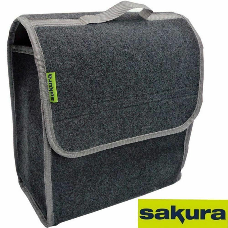 Sakura Car Grey Carpet Boot Storage Bag Organiser Tools Breakdown Travel Tidy