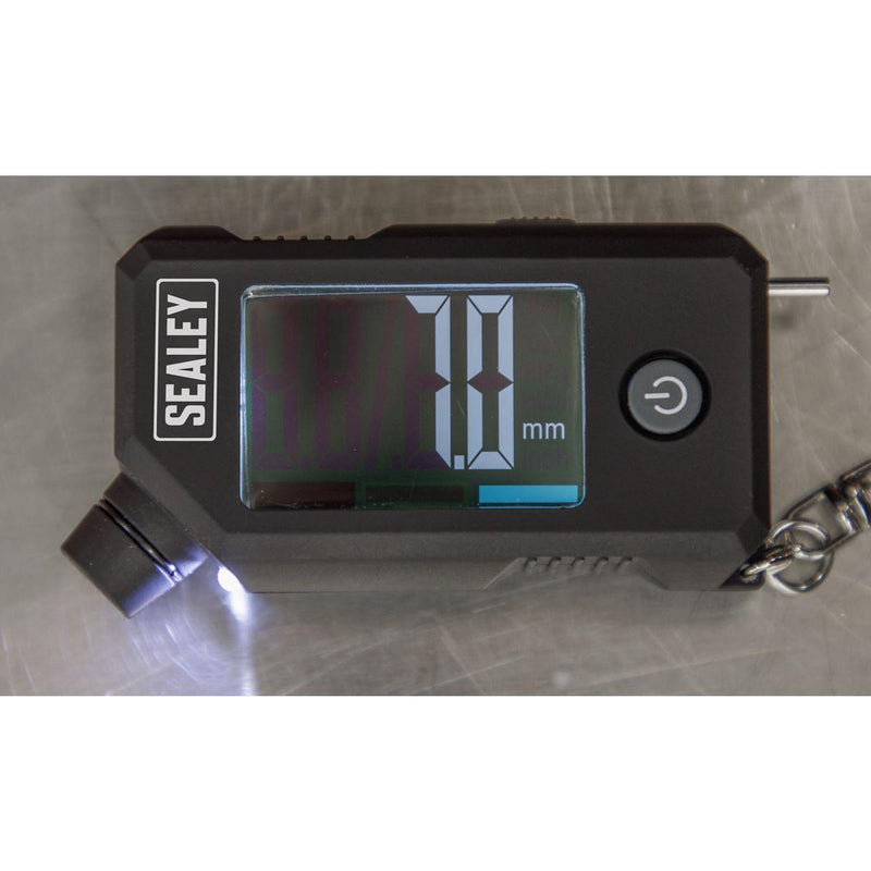 Sealey Digital Tyre Pressure & Tread Depth Gauge with LED TSTPG12 - Sealey - My Roof Bars