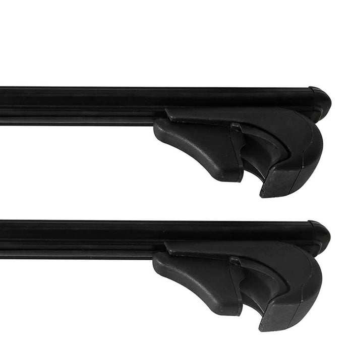 Roof Bars Rack Aluminium Black fits Vauxhall Zafira Life 2019- For Raised Rails - Summit - My Roof Bars