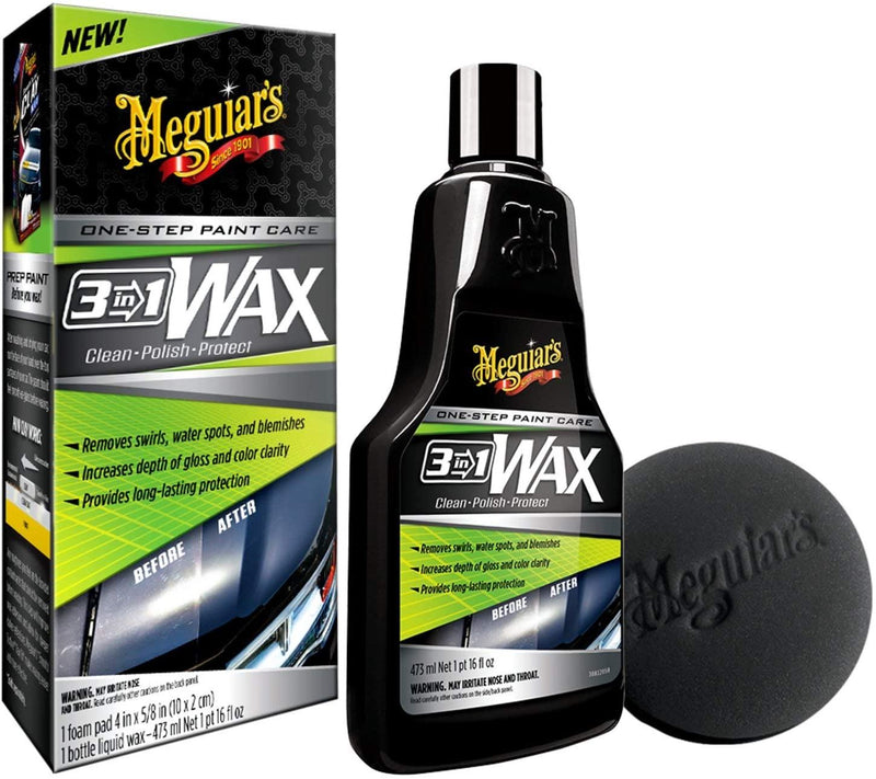 2x Meguiar's G191016EU 3-in-1 Wax Clean Polish Protect 473ml