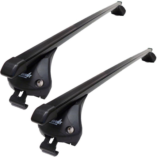 Summit SUP-857E Premium Integrated Railing Bar for Cars with Running Rails, Black Steel, Set of 2 - Summit - My Roof Bars