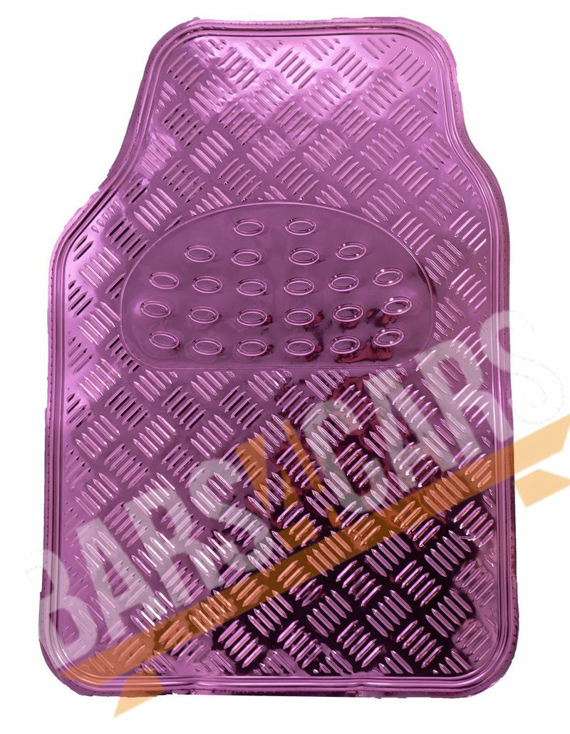 Universal Pink Metallic Streetwize Checker RubberGirls Car Floor Mats Set SWTP6