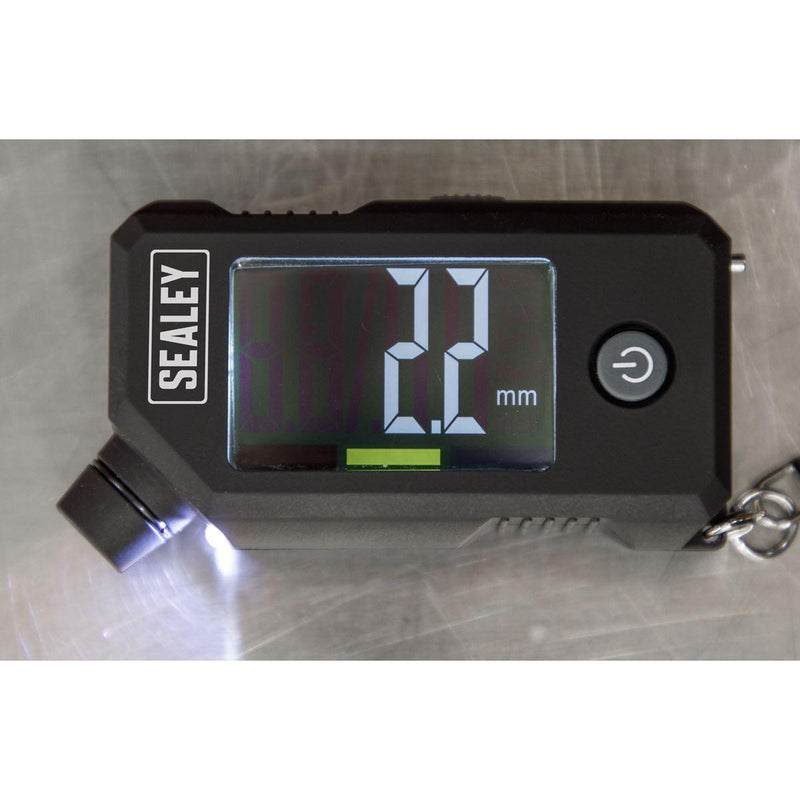 Sealey Digital Tyre Pressure & Tread Depth Gauge with LED TSTPG12 - Sealey - My Roof Bars