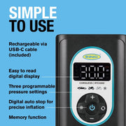 Ring Automotive RTC4000 cordless tyre inflator air compressor car pump. Recharge - Ring Automotive - My Roof Bars