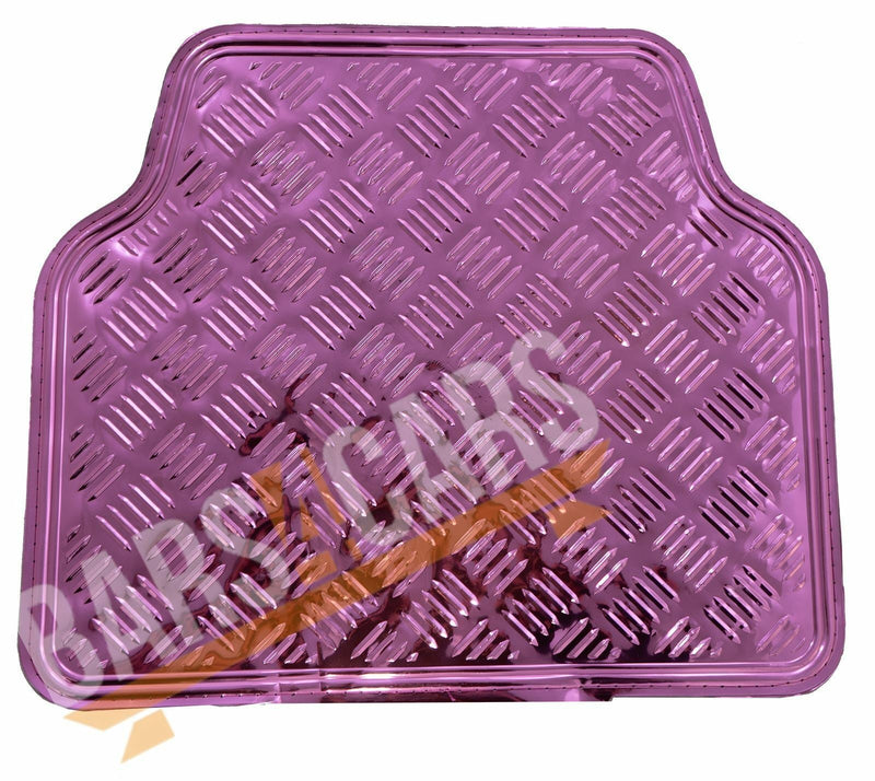 Universal Pink Metallic Streetwize Checker RubberGirls Car Floor Mats Set SWTP6