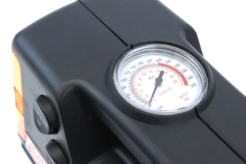 Streetwize Tyre Inflator - 12V - Compressor With Gauge & Light - 0-260 PSI