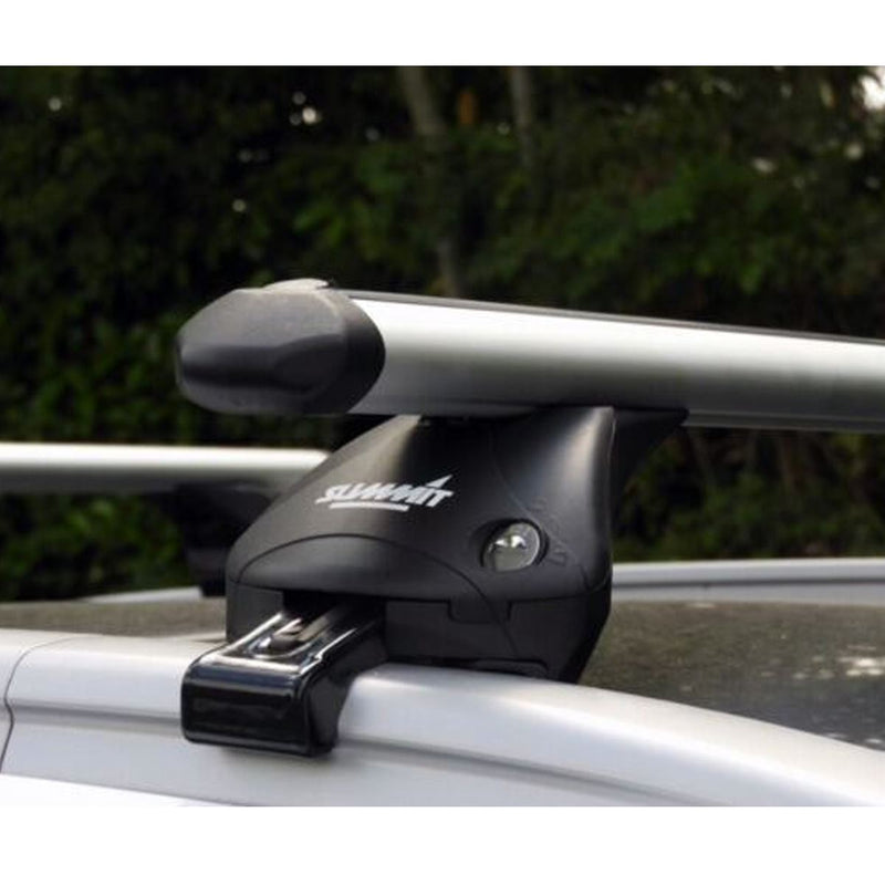 Summit SUP-957F Premium Integrated Railing Bar for Cars with Running Rails, Aluminium, Set of 2
