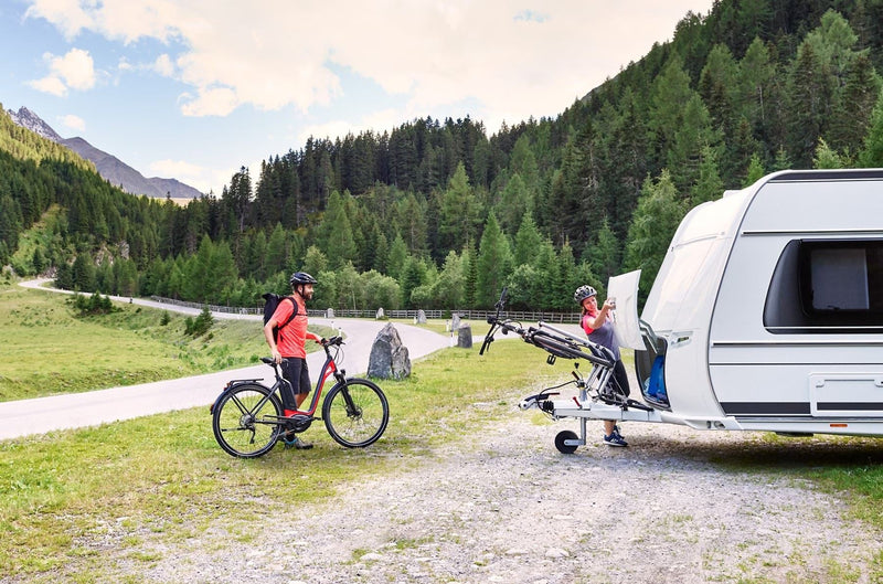 Thule Caravan Superb Standard 2-bike a-frame caravan bike rack anodised gray - Thule - My Roof Bars