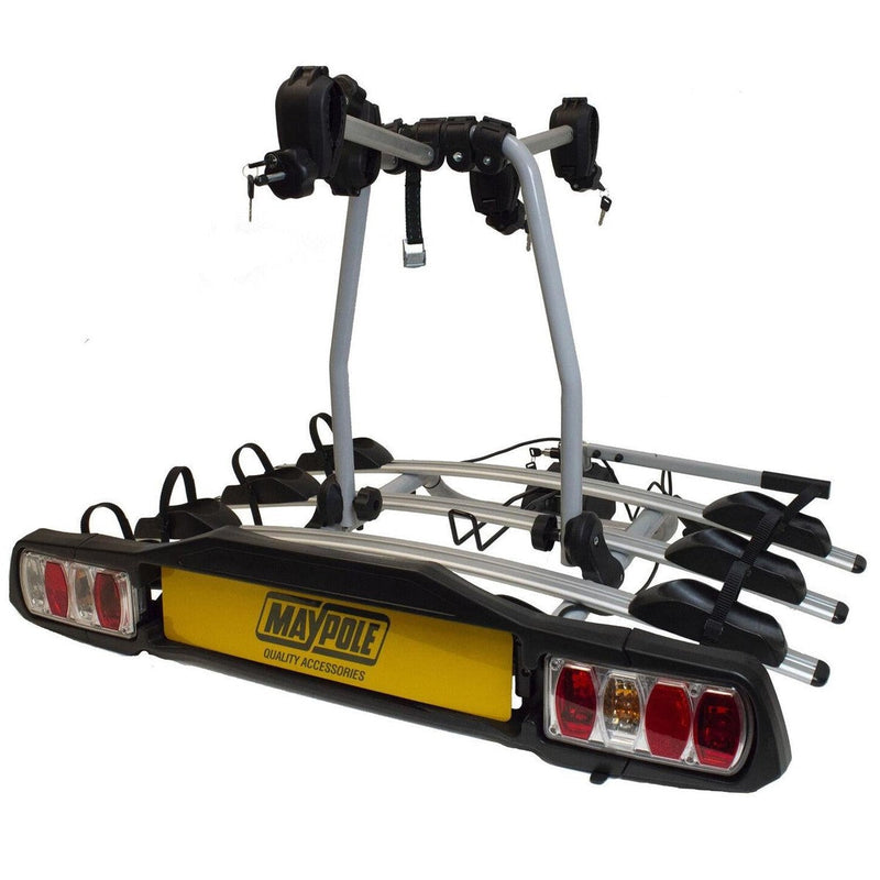 Maypole 4 Bike Carrier Towbar Towball Rear Cycle Rack BC3024 with Lights