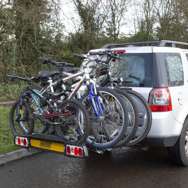 Maypole 4 Bike Carrier Towbar Towball Rear Cycle Rack BC3024 with Lights