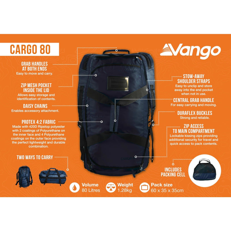 Vango Cargo 80 Ruckack Moonlit Ocean (Blue)