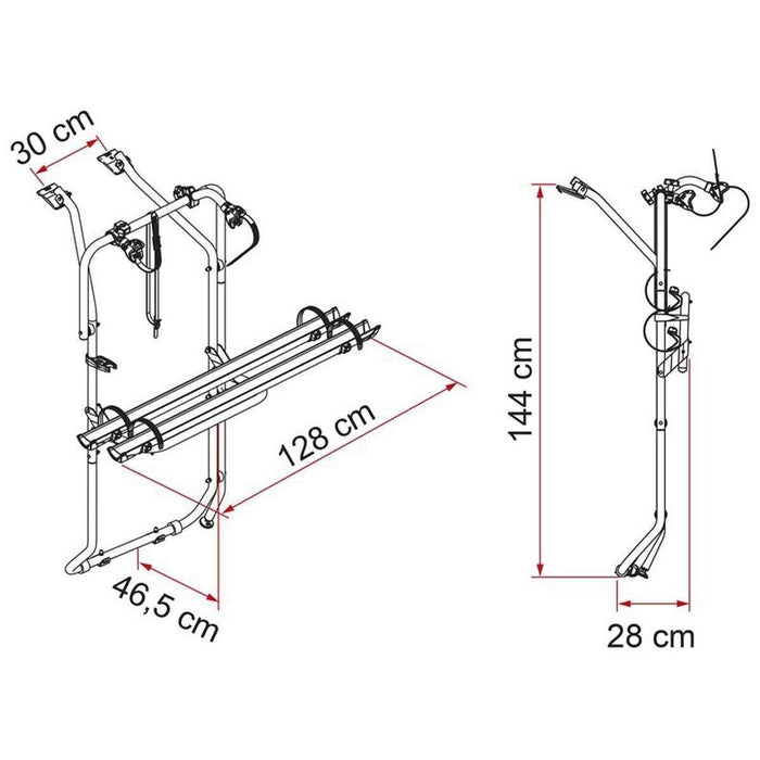 Fiamma Carry-Bike 2 Bike Carrier for VW T5 D / T6 D Rack Deep Black (02096-79A) - Fiamma - My Roof Bars