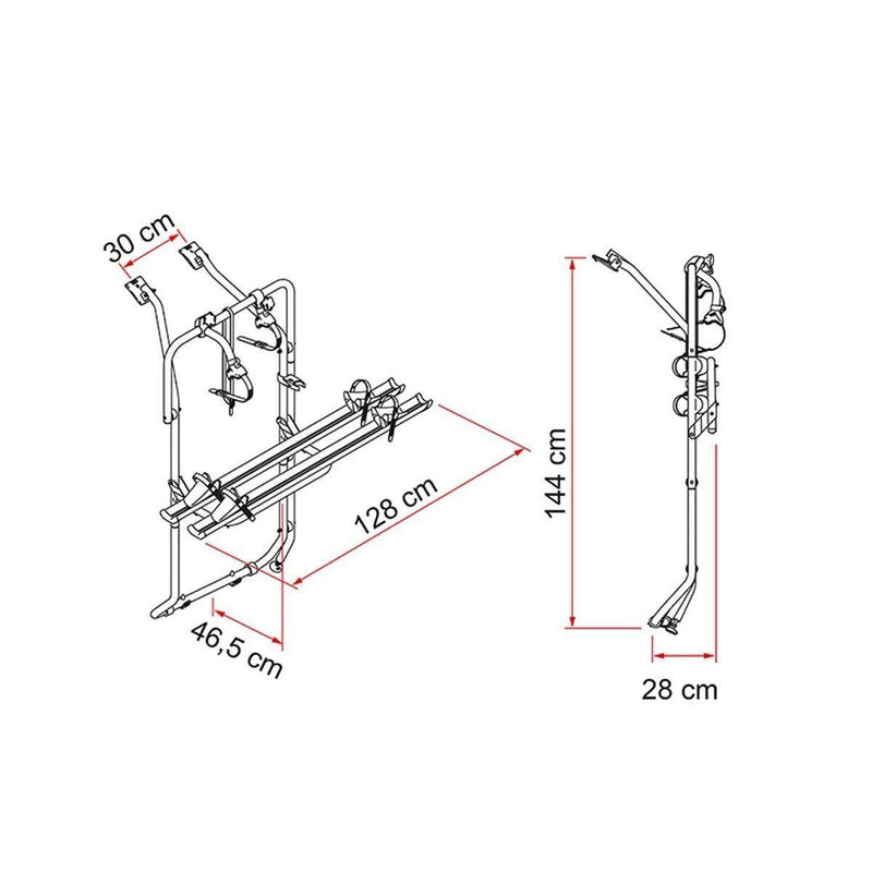 Fiamma Carry-Bike 2 x Bike Carrier for VW T6 Campervan Aluminium - Fiamma - My Roof Bars