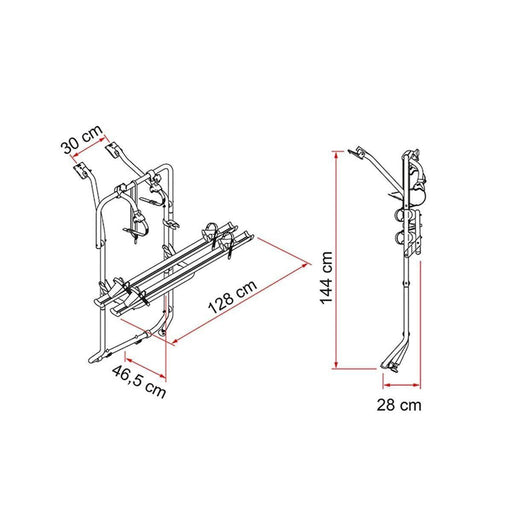 Fiamma Carry-Bike 2 x Bike Carrier for VW T6 Campervan Aluminium - Fiamma - My Roof Bars