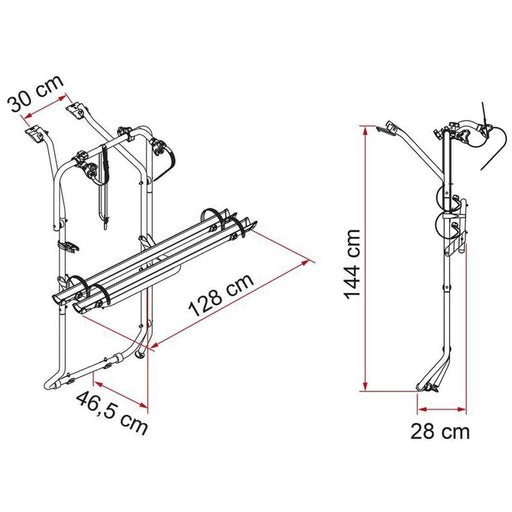 Fiamma Carry-Bike 2 x Bike Rack Carrier for VW T5 D / T6 D (02096-79-) - Fiamma - My Roof Bars