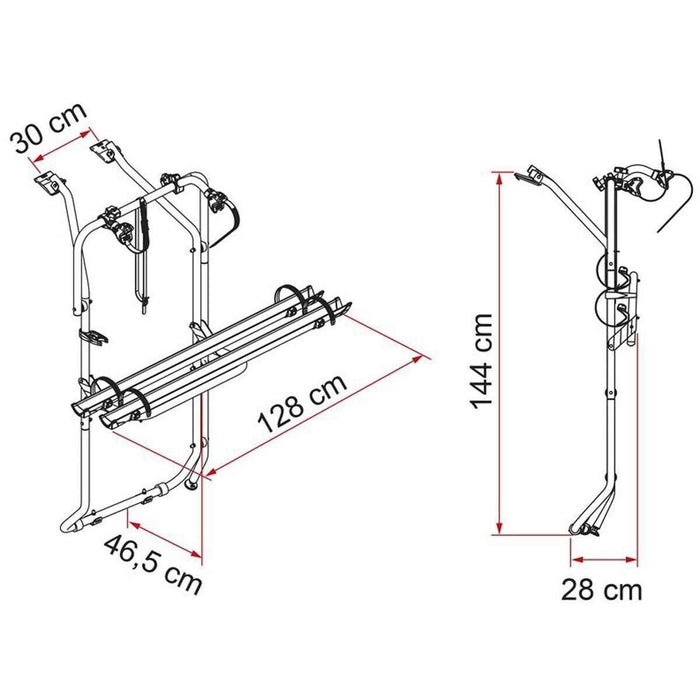 Fiamma Carry-Bike 2 x Bike Rack Carrier for VW T5 D / T6 D (02096-79-) - Fiamma - My Roof Bars