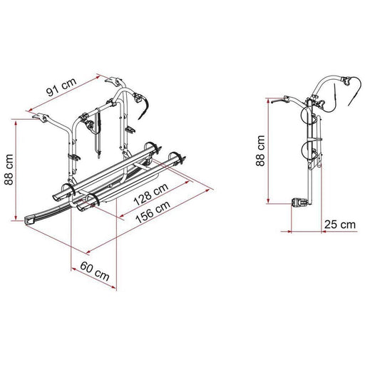 Fiamma Carry-Bike Bike Carrier Rack for Ford Transit / Tourneo Custom Deep Black (02096-06A) - Fiamma - My Roof Bars