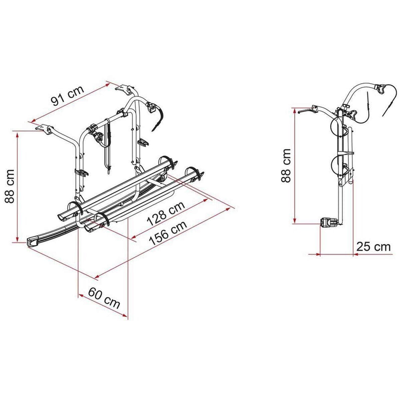 Fiamma Carry-Bike Bike Carrier Rack for Ford Transit / Tourneo Custom Deep Black (02096-06A)