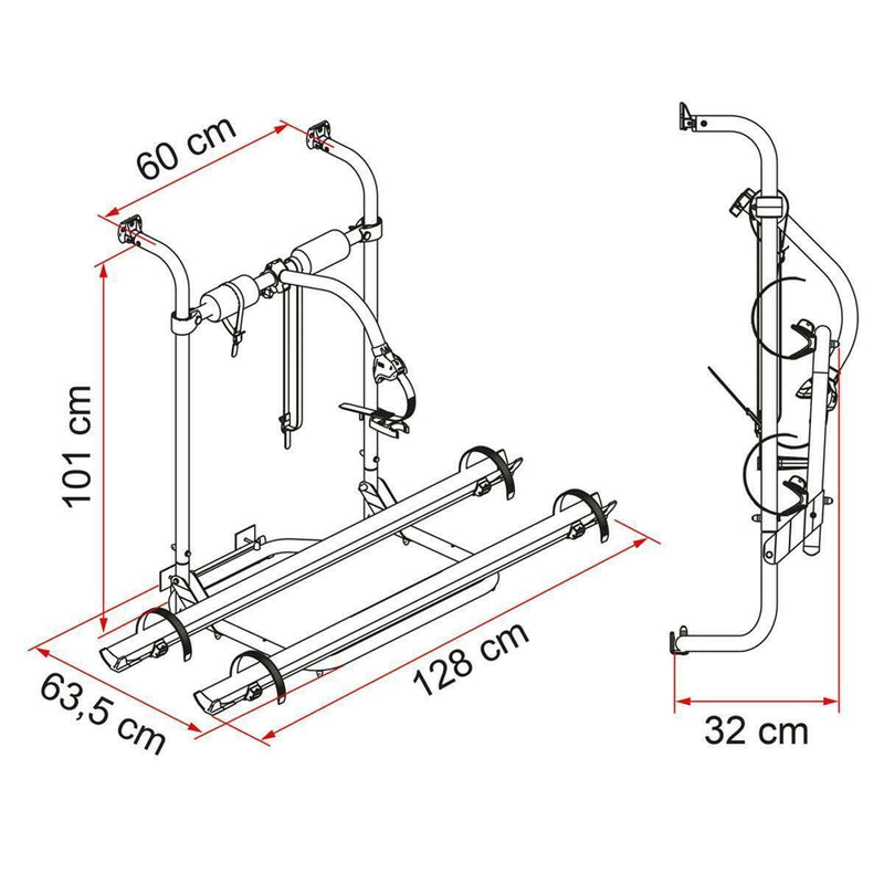 Fiamma Carry-Bike Caravan Hobby 2003 on Bike Carrier Rear Wall Bike Rack 02093A77A - Fiamma - My Roof Bars