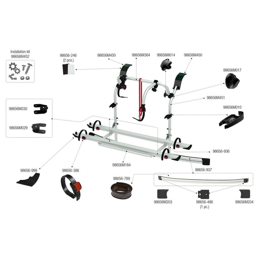 Fiamma Carry-Bike Ford Custom / Custom Nugget Plus Tailgate Bike Rack - 02095B07A - Fiamma - My Roof Bars