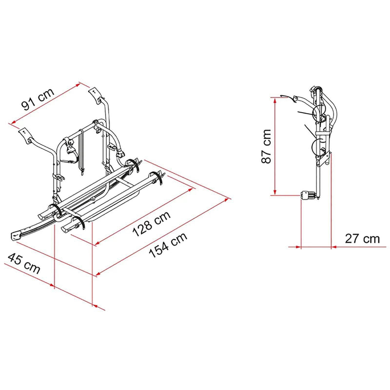 Fiamma Carry-Bike Ford Custom / Custom Nugget Plus Tailgate Bike Rack - 02095B07A - Fiamma - My Roof Bars