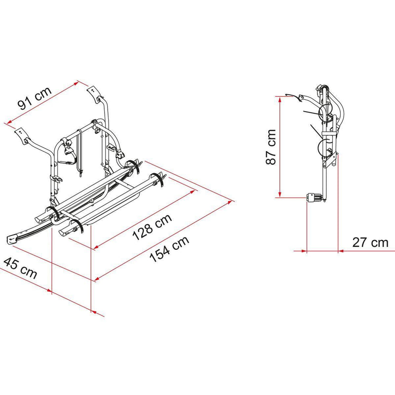 Fiamma Carry Bike Ford Transit Custom 2 Bike (Max 3 Bike) Cycle Carrier - Fiamma - My Roof Bars