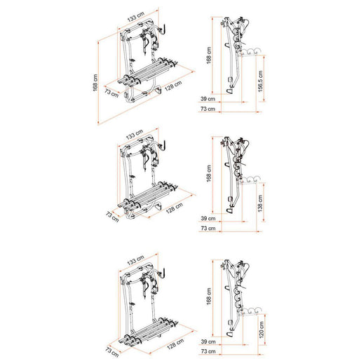 Fiamma Carry-Bike Frame for VW Crafter Campervan 3 Bike Carrier Aluminium - Fiamma - My Roof Bars