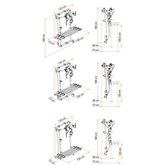 Fiamma Carry-Bike Frame for VW Crafter Campervan 3 Bike Carrier Aluminium - Fiamma - My Roof Bars