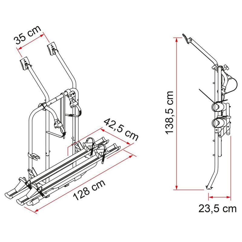 Fiamma Carry Bike Volkswagen VW T4D Camper 2 Bike Cycle Carrier Rack - Fiamma - My Roof Bars