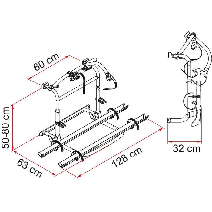 Fiamma Motorhome Carry Bike Pro M Blue - 2 upto 4 Bicycle Cycle Carrier - Fiamma - My Roof Bars