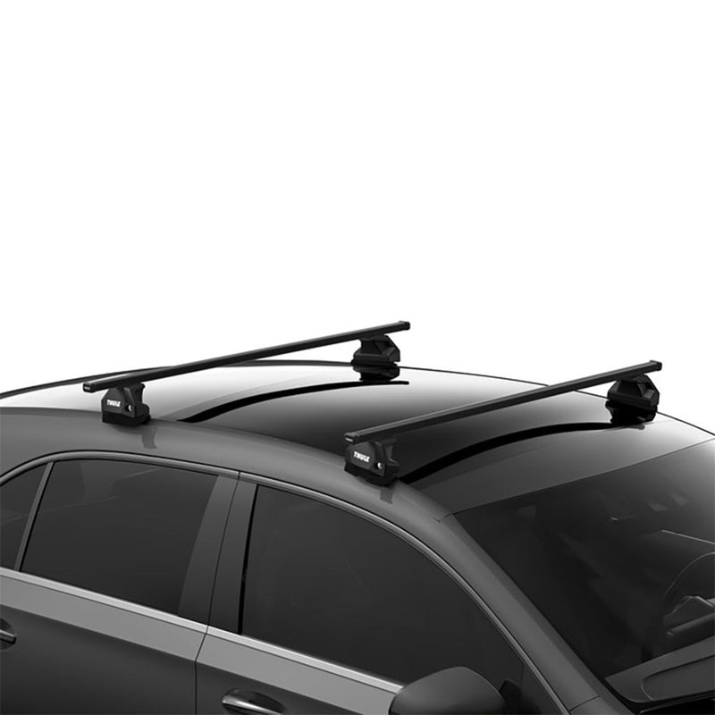Thule SquareBar Evo Roof Bars Black fits Peugeot Partner 2008-2018 4 doors with Fixed Points - Thule - My Roof Bars