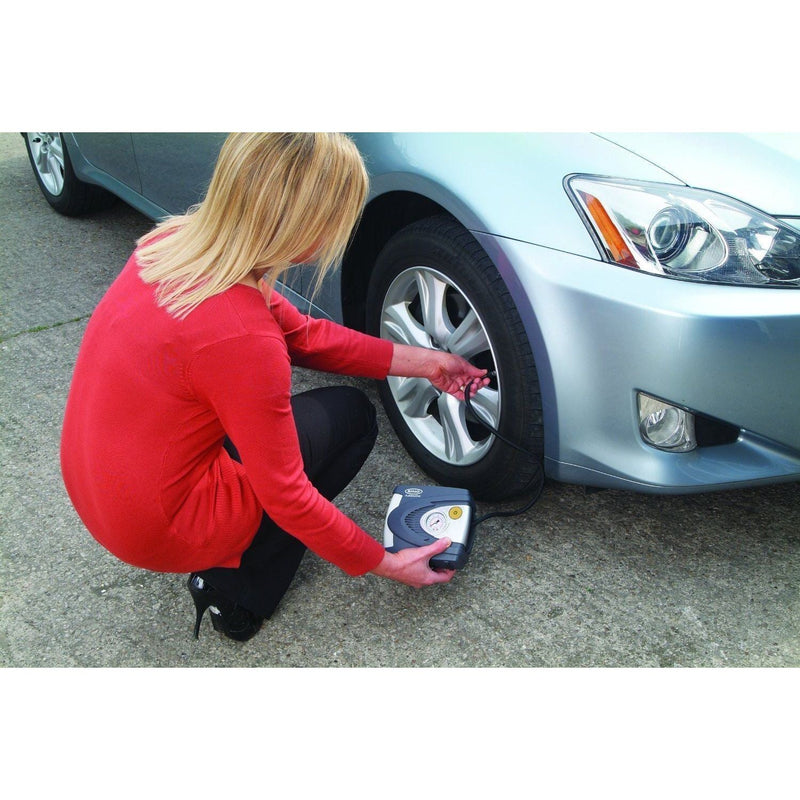 New Ring Rac610 12V Analogue Air Compressor Wheel Tyre Inflator Pump Psi & Bar - ukcampingandleisure - My Roof Bars
