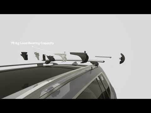 Roof Bars Rack Aluminium Black fits Volkswagen Taigo 2022- For Raised Rails - Summit - My Roof Bars