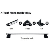 Thule ProBar Evo Roof Bars Aluminum fits Mercedes-Benz EQE 2022- 4 doors with Fixed Points - Thule - My Roof Bars