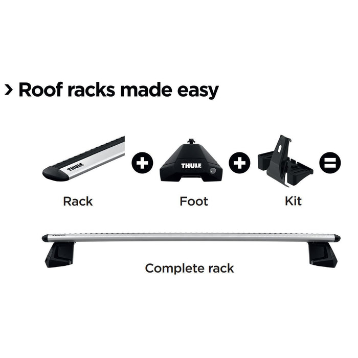 Thule ProBar Evo Roof Bars Aluminum fits Audi A3 2013-2020 4 doors with Normal Roof - Thule - My Roof Bars