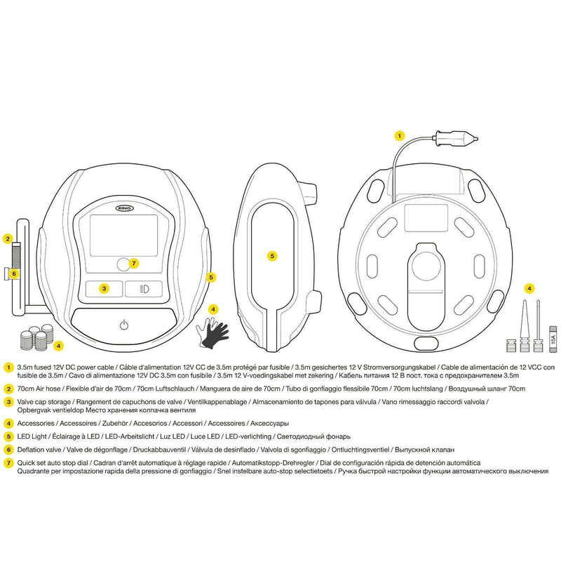 Ring 12v Rapid Digital Tyre Inflator
