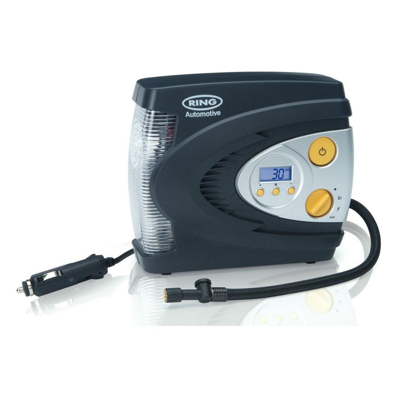 Ring RAC630 12V Digital Air Compressor Wheel Tyre Inflator Pump Psi & Bar + Case