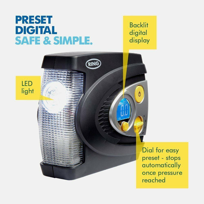 Ring RAC635 12V Tyre Inflator Pump - ukcampingandleisure - My Roof Bars